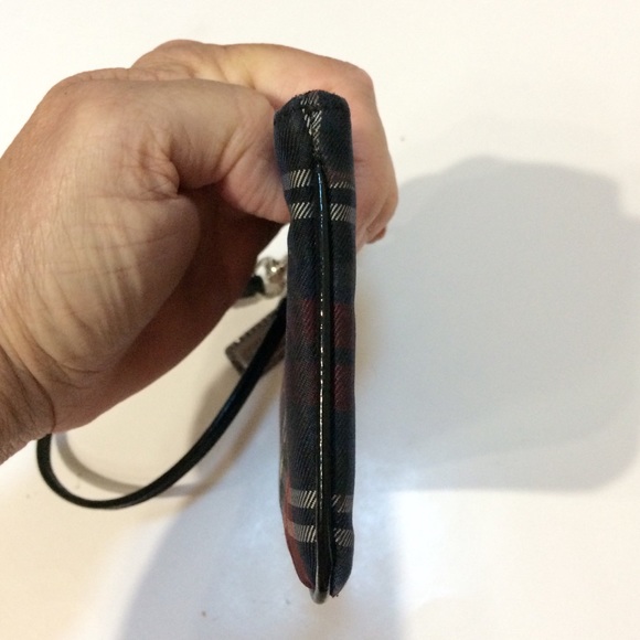 Coach Poppy Tartan Plaid Small Wristlet - Picture 6 of 15